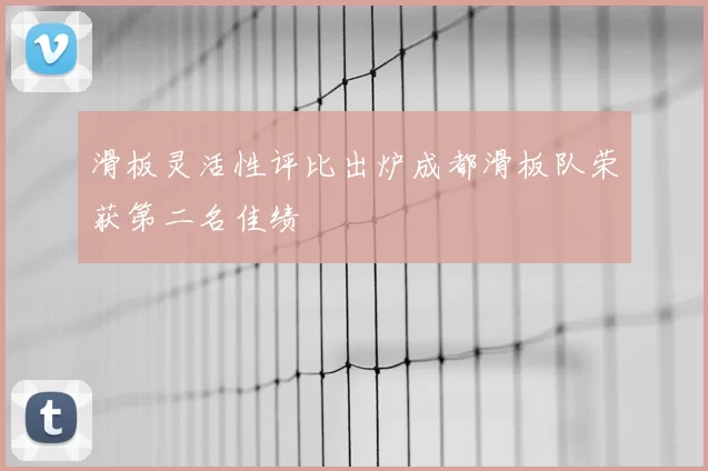 滑板灵活性评比出炉成都滑板队荣获第二名佳绩